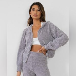 Missguided chenille zip up hoodie
